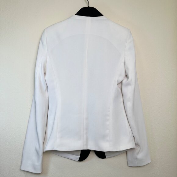 CALVIN KLEIN White & Black Tuxedo Style Blazer Jacket Women's Size 4 Polyester - Picture 7 of 7
